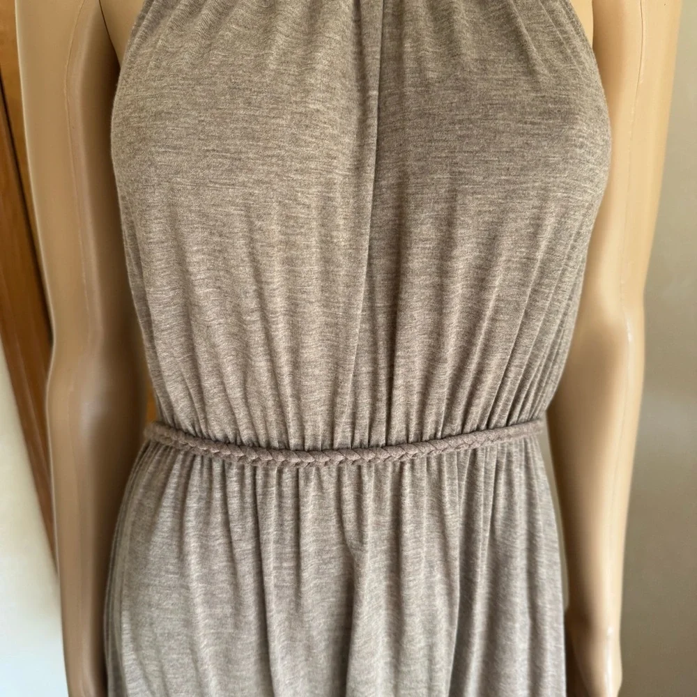 Max Studio Brown Sleeveless Elastic Waist Sleeveless Tunic Asymmetrical Top L